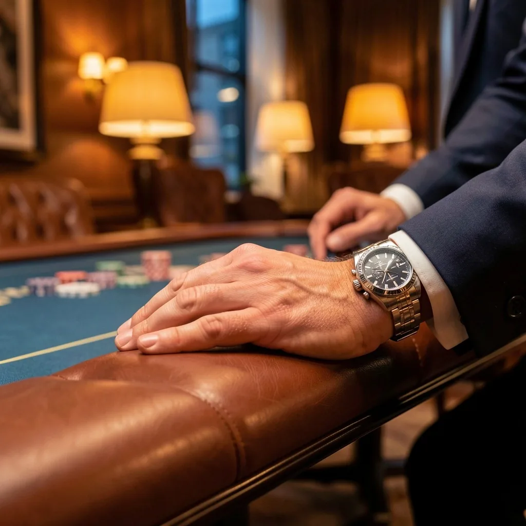Luxe pokertafel met professionele fiches in de Dylvoria Poker Lounge